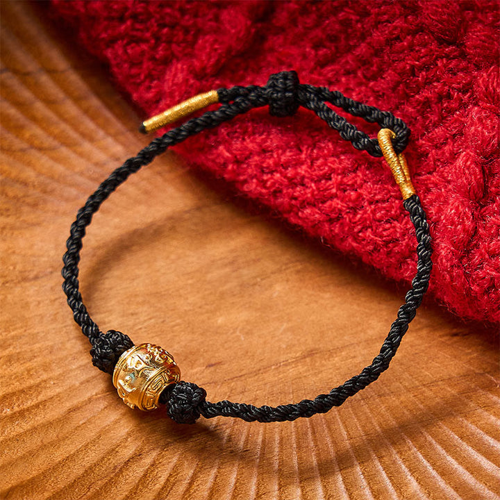 Buddha Stones Bracelet ajustable à faire soi-même en fil rouge tissé à la main, symbole de force Om Mani Padme Hum - image 18
