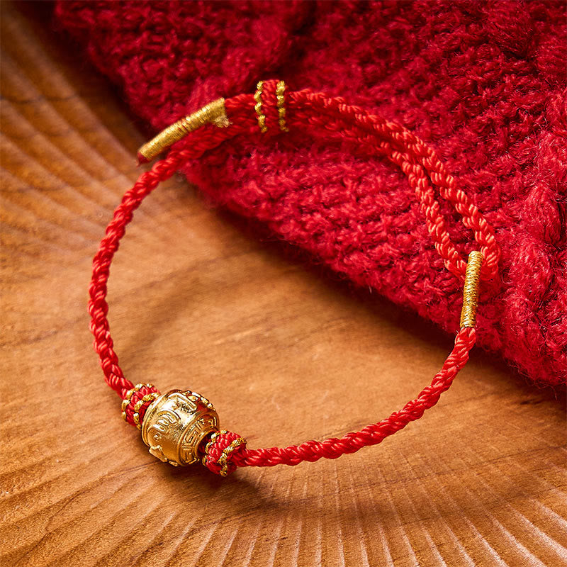 Buddha Stones Bracelet ajustable à faire soi-même en fil rouge tissé à la main, symbole de force Om Mani Padme Hum - image 12