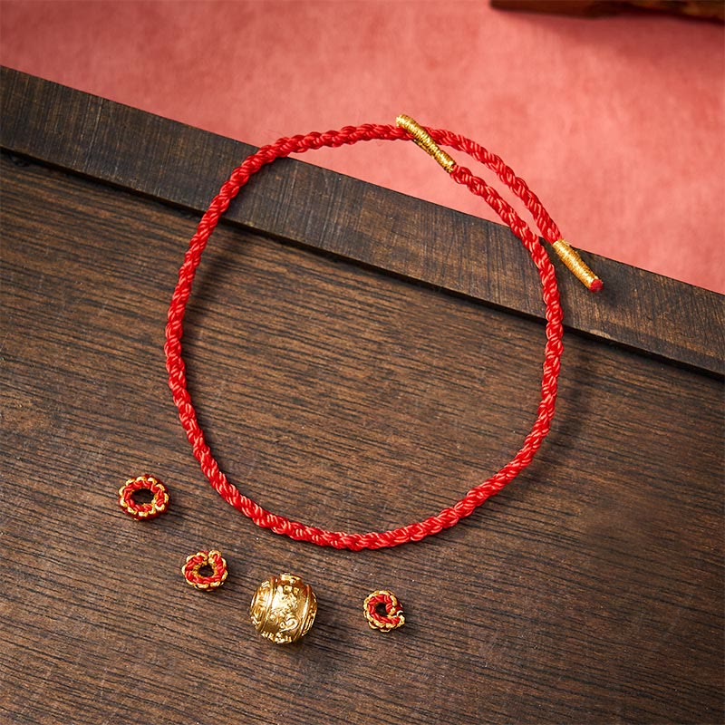 Buddha Stones Bracelet ajustable à faire soi-même en fil rouge tissé à la main, symbole de force Om Mani Padme Hum - image 13