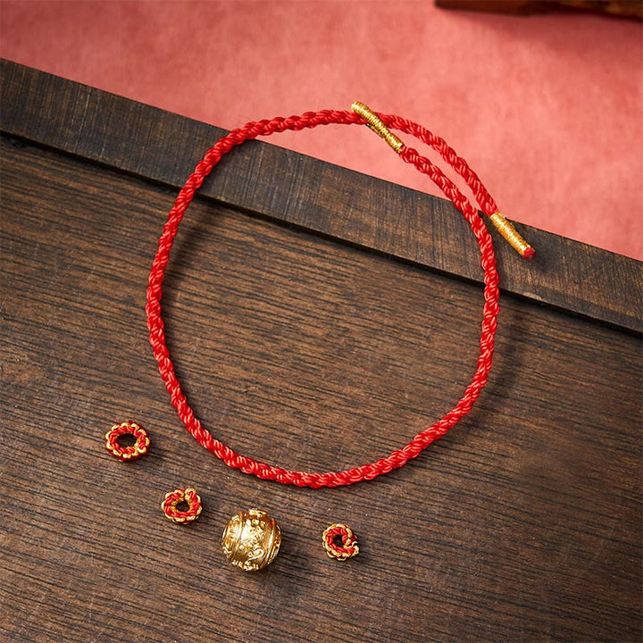 Buddha Stones Bracelet ajustable à faire soi-même en fil rouge tissé à la main, symbole de force Om Mani Padme Hum - image 13