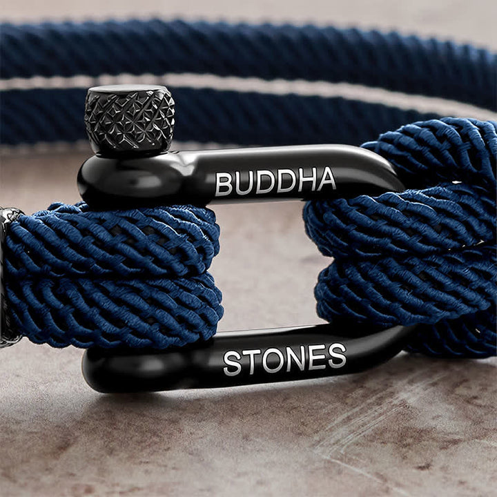 Buddha Stones Bracelet renforcé en acier titane avec anse en corde - image 2
