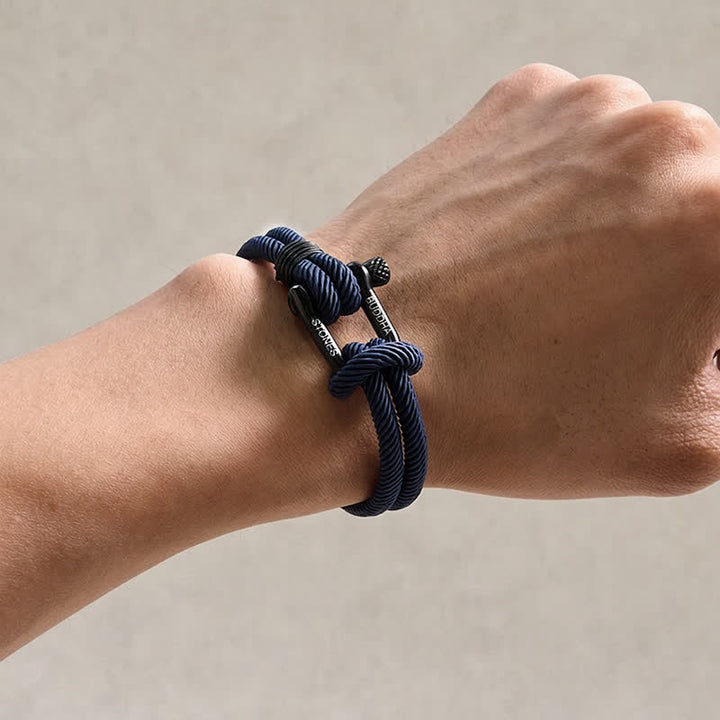 Buddha Stones Bracelet renforcé en acier titane avec anse en corde - image 4