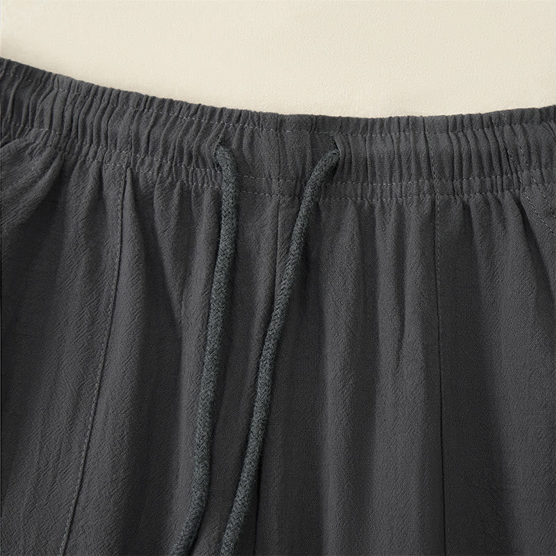 Buddha Stones Pantalon Capri d'été décontracté à cordon de serrage, coupe droite, avec poches, pour homme - image 17