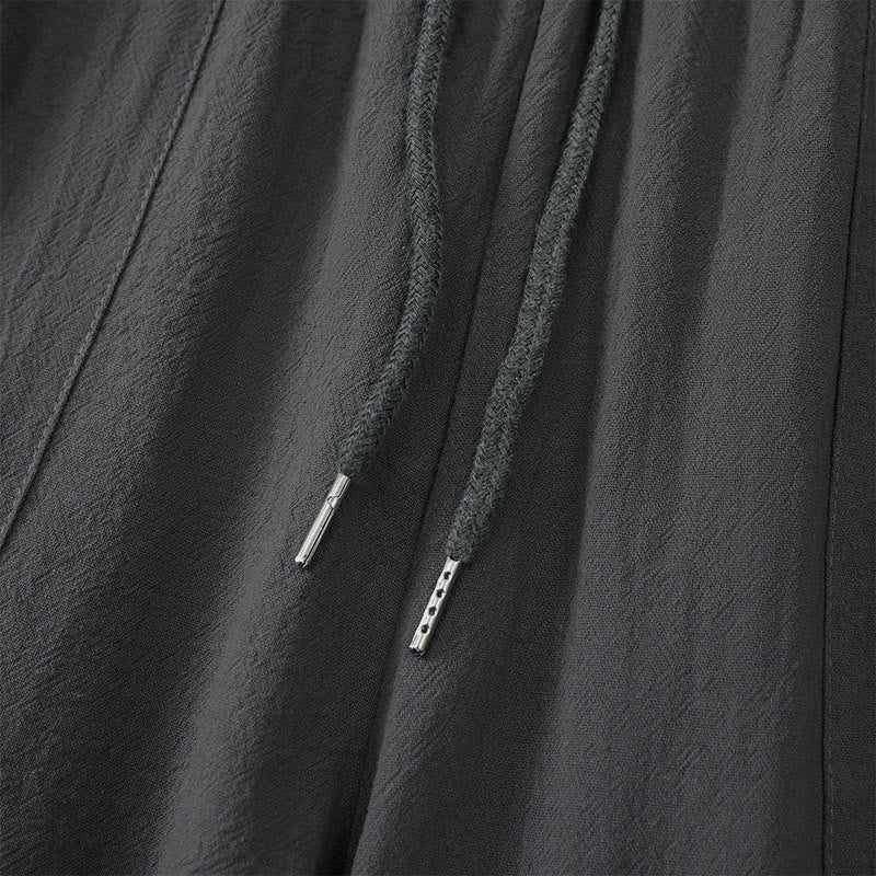 Buddha Stones Pantalon Capri d'été décontracté à cordon de serrage, coupe droite, avec poches, pour homme - image 18