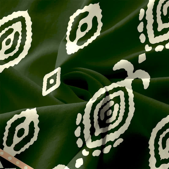 Buddha Stones Robe midi d'été décontractée pour femme, à motif géométrique tribal et bordures, sans manches et poches. - image 3