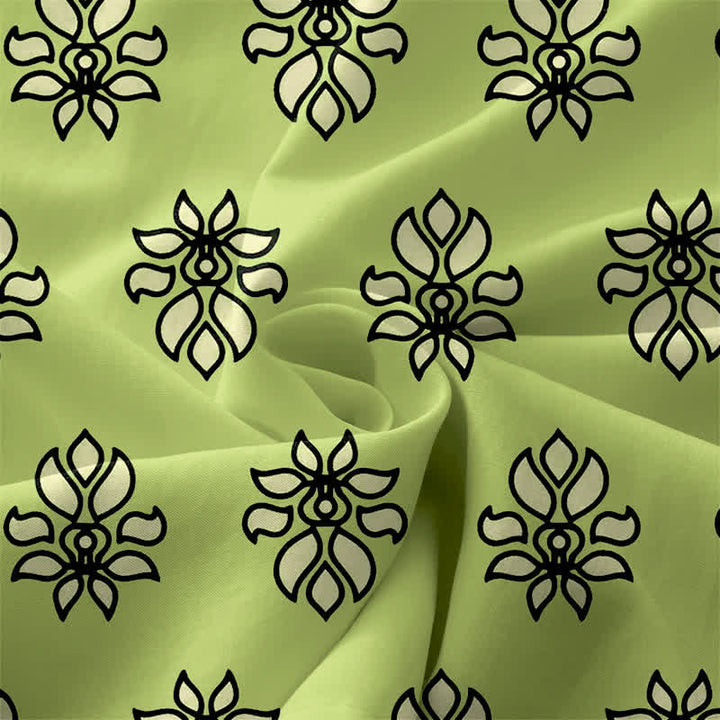 Buddha Stones Robe midi d'été décontractée pour femme, sans manches, à bordure florale menthe, avec poches - image 3