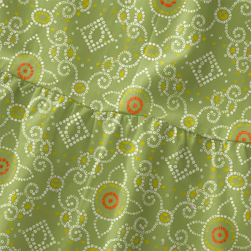 Buddha Stones Robe midi d'été décontractée bohème à motif floral géométrique pour femme, sans manches et avec poches - image 1