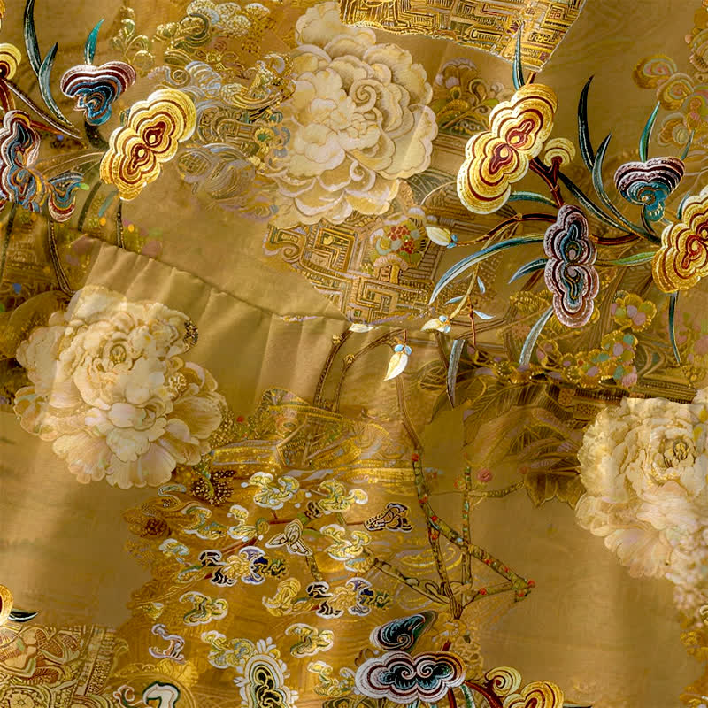 Buddha Stones Robe midi d'été décontractée pour femme, à motif floral cachemire vintage et sans manches, avec poches - image 1