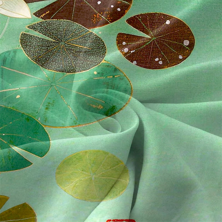 Buddha Stones Robe midi d'été décontractée pour femme, motif étang de lotus, sans manches et avec poches - image 3