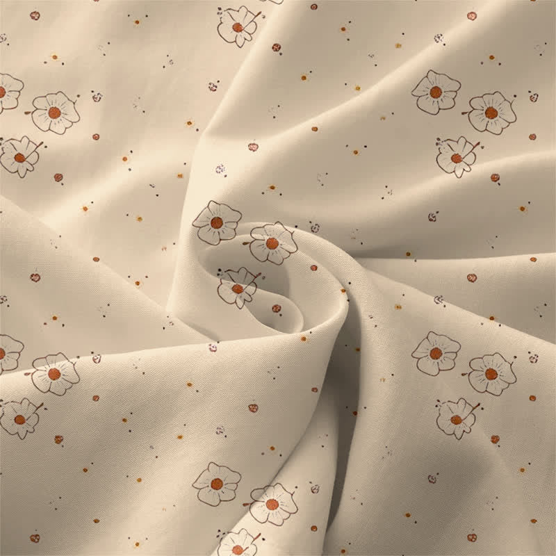 Buddha Stones Robe midi d'été décontractée pour femme, à petits pois et imprimé floral, sans manches, avec poches - image 3