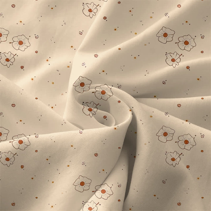 Buddha Stones Robe midi d'été décontractée pour femme, à petits pois et imprimé floral, sans manches, avec poches - image 3