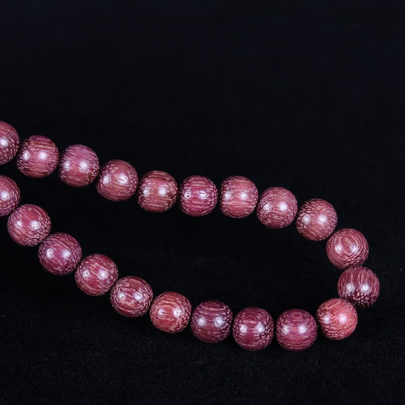 Buddha Stones Mala de 108 perles en calebasse Peltogyne naturelle - image 19