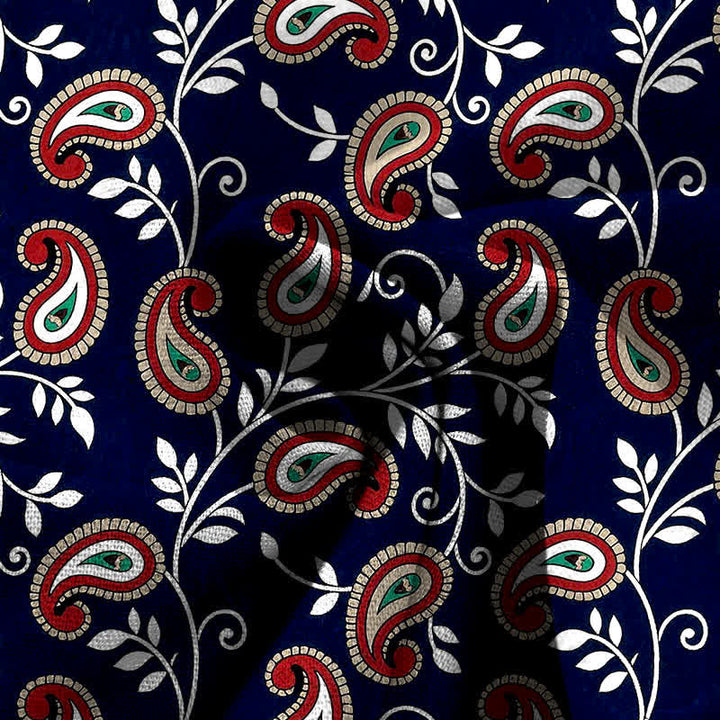Buddha Stones Pantalon large pour femme en coton et lin à motif cachemire bohème, taille élastique et poches - image 3