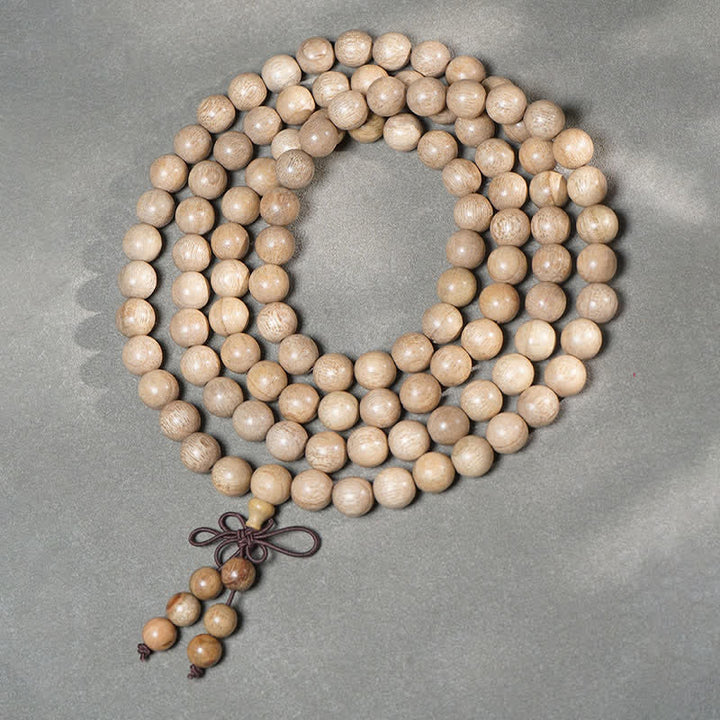 Buddha Stones Mala de 108 perles en bois de camphre naturel, symbole de persévérance - 10 mm - image 8