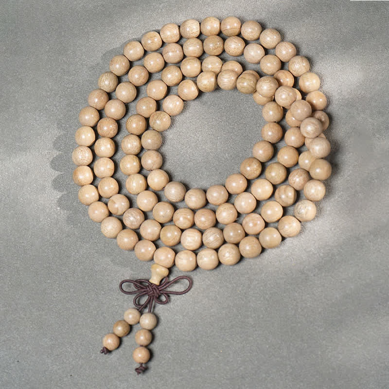 Buddha Stones Mala de 108 perles en bois de camphre naturel, symbole de persévérance - 8 mm - image 7