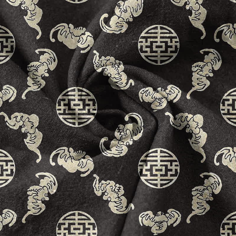 Buddha Stones Pantalon fuselé pour homme avec poches, motif nuage rond en coton Longevity - image 3