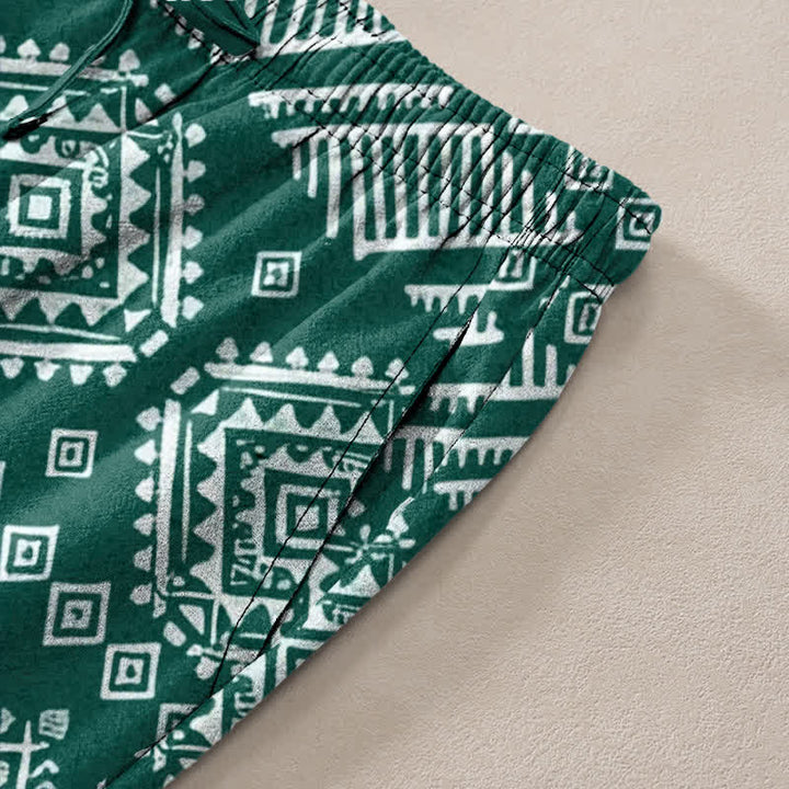 Buddha Stones Pantalon fuselé pour homme en coton à motif tribal éléphant, avec poches - image 2