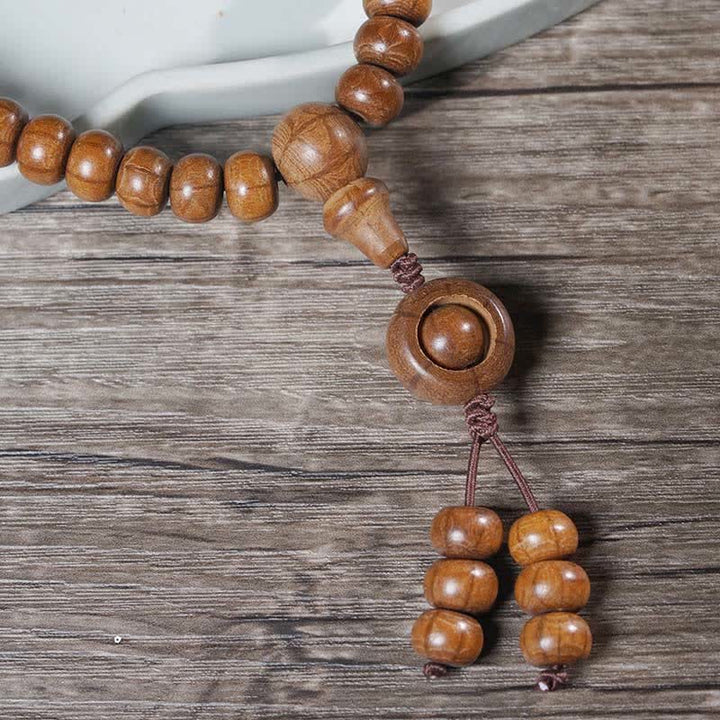 Buddha Stones Mala de protection en bois d'Abelia Biflora naturelle, 108 perles - image 8