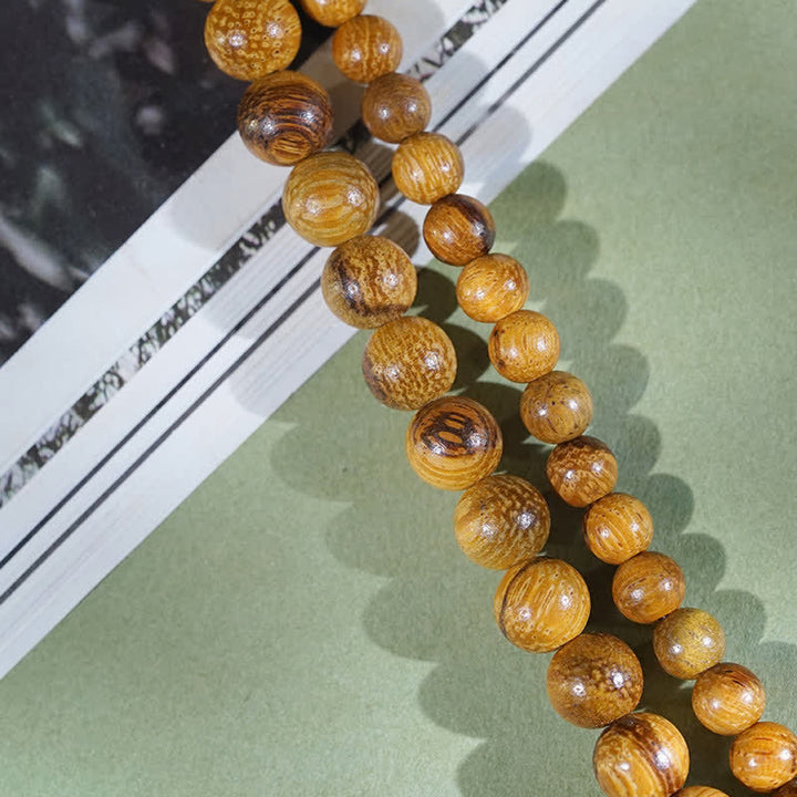 Buddha Stones Mala de 108 perles en marbre et bois naturel Harmony - image 8