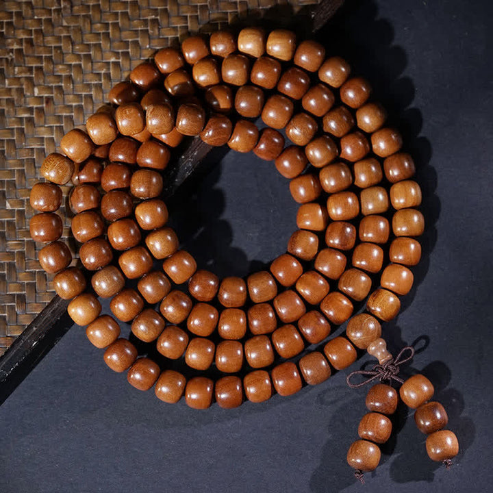 Buddha Stones Mala en bois de jujube naturel, 108 perles - image 4