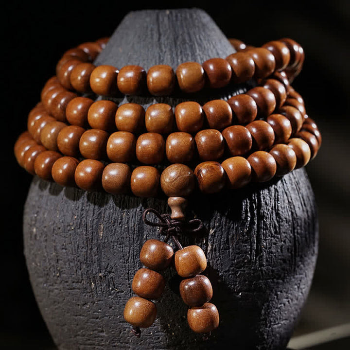 Buddha Stones Mala en bois de jujube naturel, 108 perles - image 2