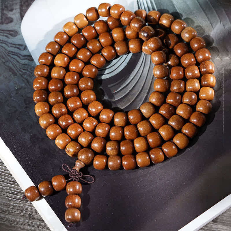 Buddha Stones Mala en bois de jujube naturel, 108 perles - image 6