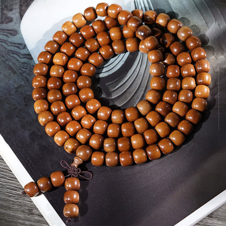 Buddha Stones Mala en bois de jujube naturel, 108 perles - image 6
