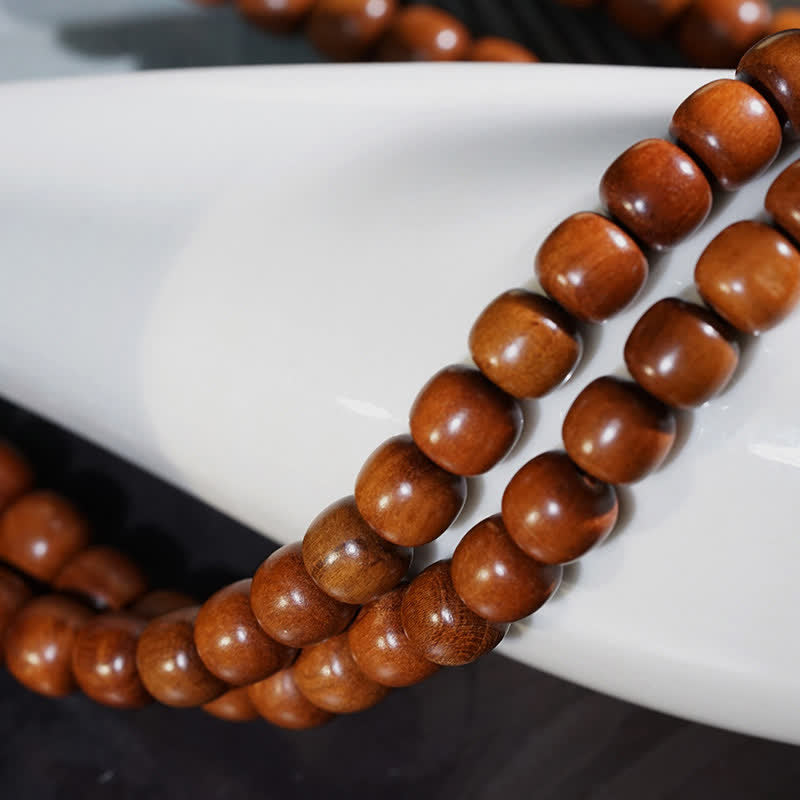 Buddha Stones Mala en bois de jujube naturel, 108 perles - image 7