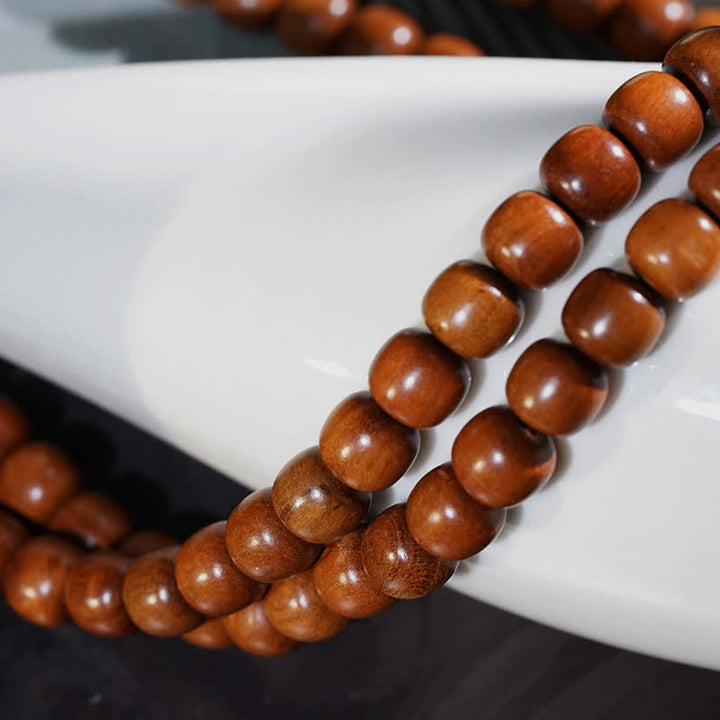 Buddha Stones Mala en bois de jujube naturel, 108 perles - image 7