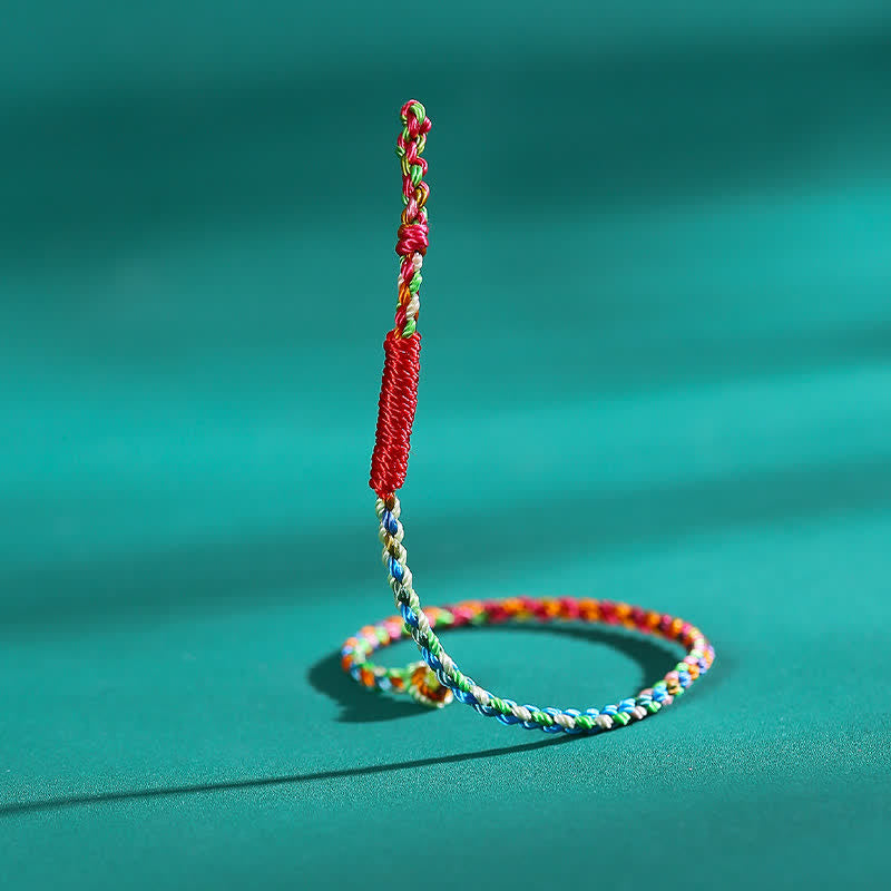 Buddha Stones Bracelet tressé porte-bonheur en ficelle colorée tissée à la main avec motif de carpes koï - image 3