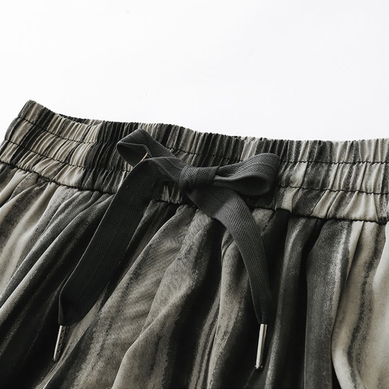 Buddha Stones Pantalon long d'été élégant et décontracté à rayures verticales et cordon de serrage, coupe droite, avec poches, pour femme - image 10