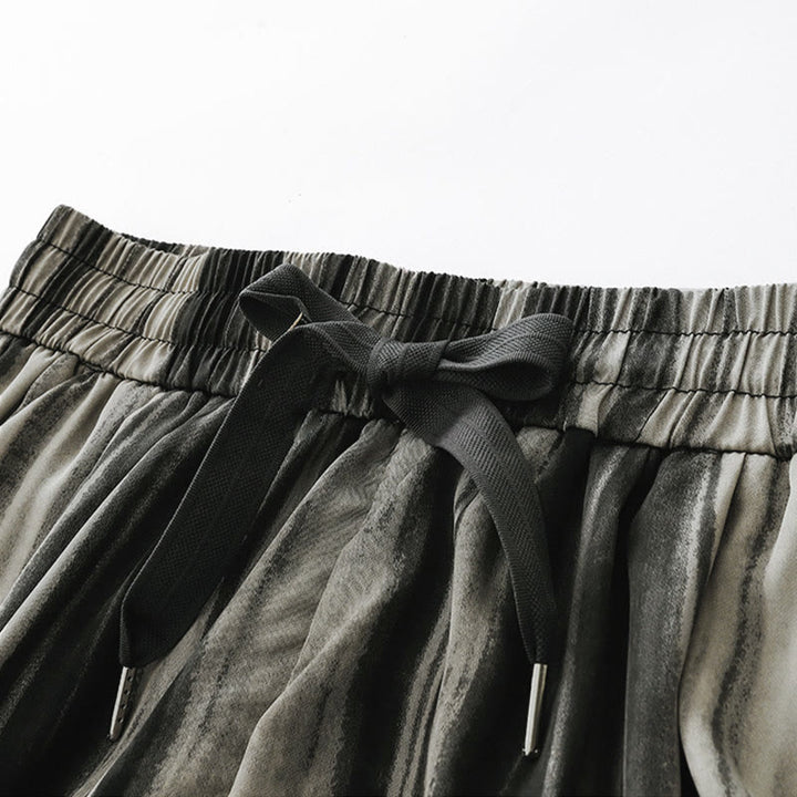 Buddha Stones Pantalon long d'été élégant et décontracté à rayures verticales et cordon de serrage, coupe droite, avec poches, pour femme - image 10
