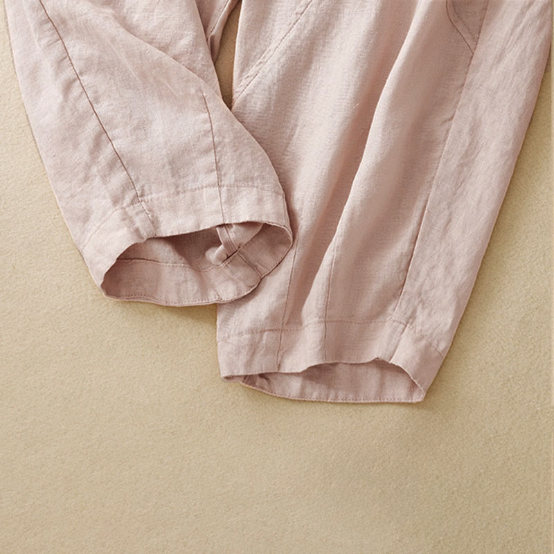 Buddha Stones Pantalon harem court uni minimaliste décontracté pour femme, avec poches, idéal pour le printemps et l'été - image 16