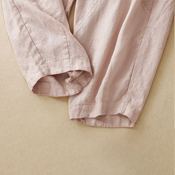 Buddha Stones Pantalon harem court uni minimaliste décontracté pour femme, avec poches, idéal pour le printemps et l'été - image 16