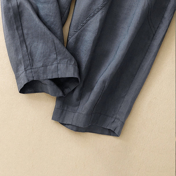 Buddha Stones Pantalon harem court uni minimaliste décontracté pour femme, avec poches, idéal pour le printemps et l'été - image 21