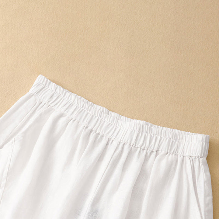Buddha Stones Pantalon harem court uni minimaliste décontracté pour femme, avec poches, idéal pour le printemps et l'été - image 24