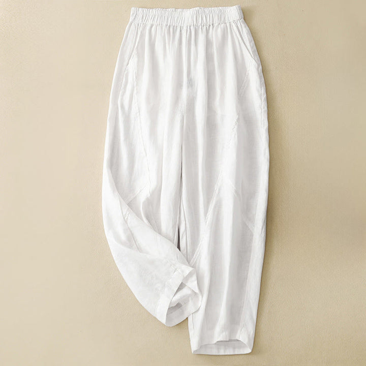Buddha Stones Pantalon harem court uni minimaliste décontracté pour femme, avec poches, idéal pour le printemps et l'été - Blanc - US8-10, UK/AU12-14, EU40-42 (2XL) - image 23
