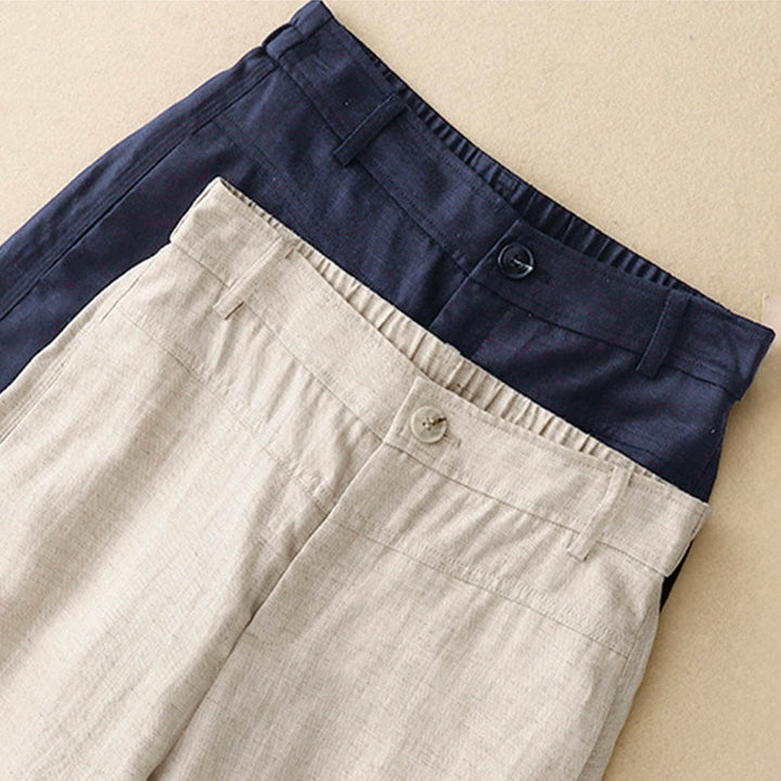 Buddha Stones Pantalon long femme style minimaliste décontracté, coupe droite, fermeture éclair, poches, idéal pour le printemps et l'été. - image 17