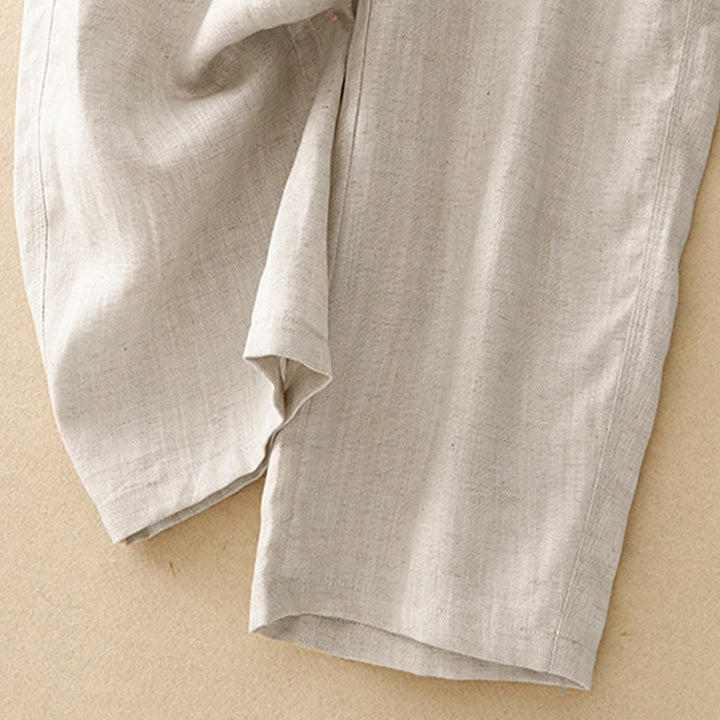 Buddha Stones Pantalon long femme style minimaliste décontracté, coupe droite, fermeture éclair, poches, idéal pour le printemps et l'été. - image 8