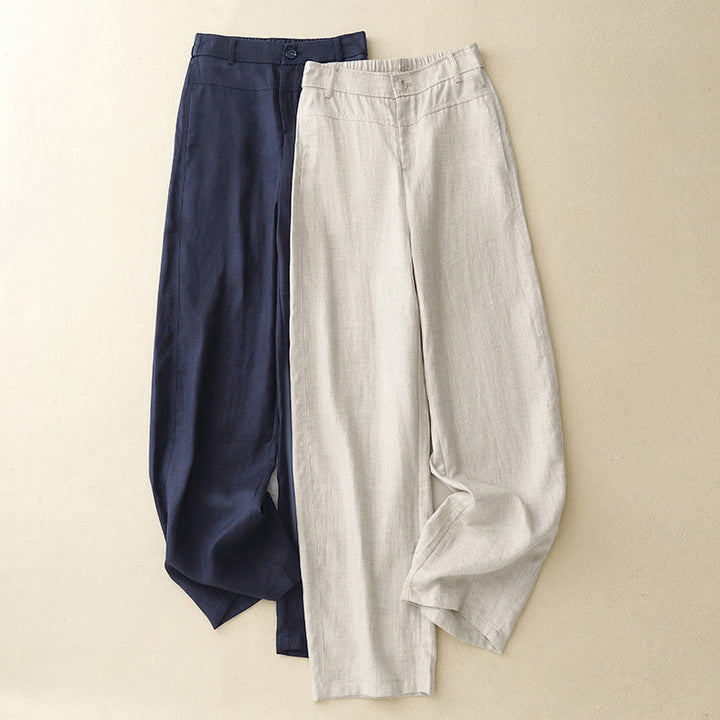 Buddha Stones Pantalon long femme style minimaliste décontracté, coupe droite, fermeture éclair, poches, idéal pour le printemps et l'été. - image 15