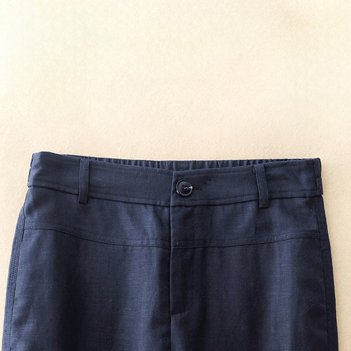 Buddha Stones Pantalon long femme style minimaliste décontracté, coupe droite, fermeture éclair, poches, idéal pour le printemps et l'été. - image 11