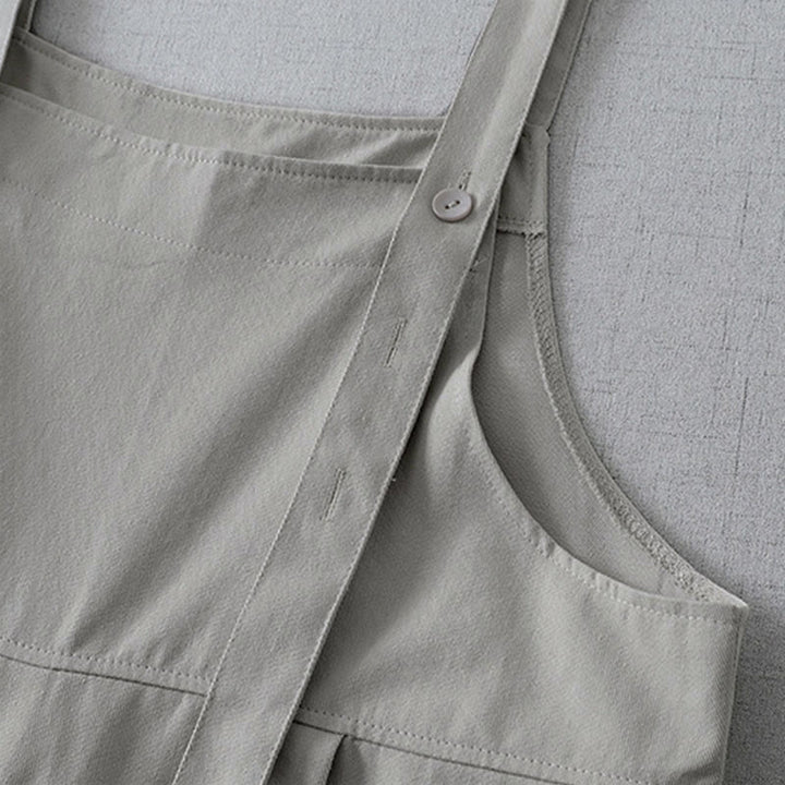 Buddha Stones Combinaison-pantalon femme printemps-été minimaliste décontractée, unie, boutonnée, avec poche - image 11