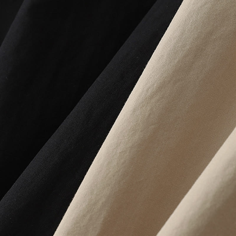Buddha Stones Pantalon sarouel court uni, décontracté et minimaliste, style été, avec poches - image 14
