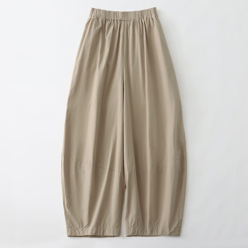Buddha Stones Pantalon sarouel court uni, décontracté et minimaliste, style été, avec poches - BurlyWood - US12, UK/AU16, EU44 (2XL) - image 0