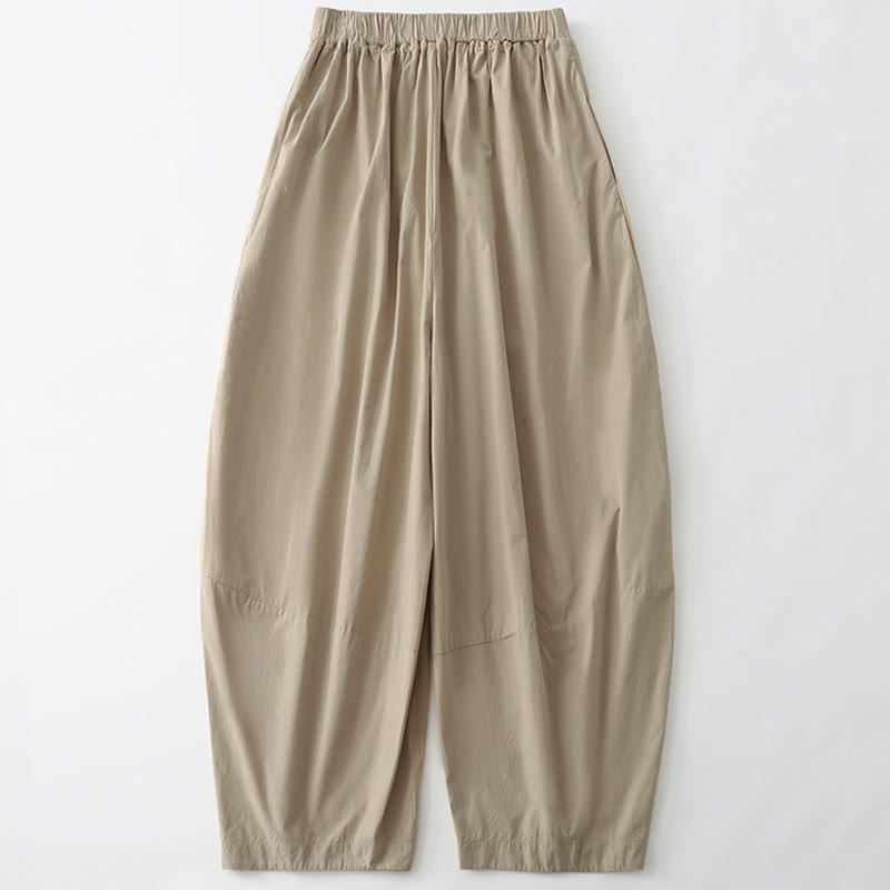 Buddha Stones Pantalon sarouel court uni, décontracté et minimaliste, style été, avec poches - image 1