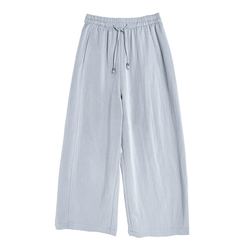 Buddha Stones Pantalon court uni décontracté d'été à cordon de serrage, pantalon à jambes larges pour femme avec poches - image 21