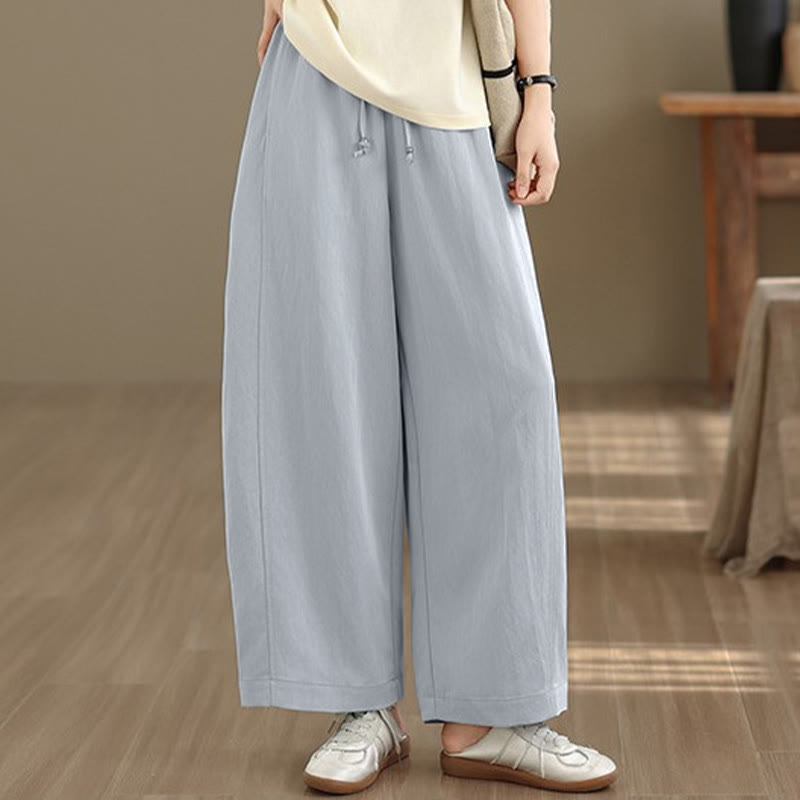 Buddha Stones Pantalon court uni décontracté d'été à cordon de serrage, pantalon à jambes larges pour femme avec poches - image 20