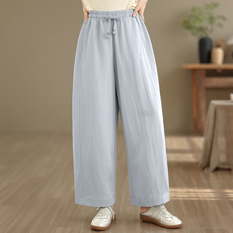 Buddha Stones Pantalon court uni décontracté d'été à cordon de serrage, pantalon à jambes larges pour femme avec poches - image 16
