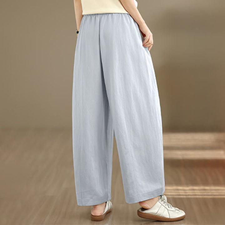 Buddha Stones Pantalon court uni décontracté d'été à cordon de serrage, pantalon à jambes larges pour femme avec poches - image 17