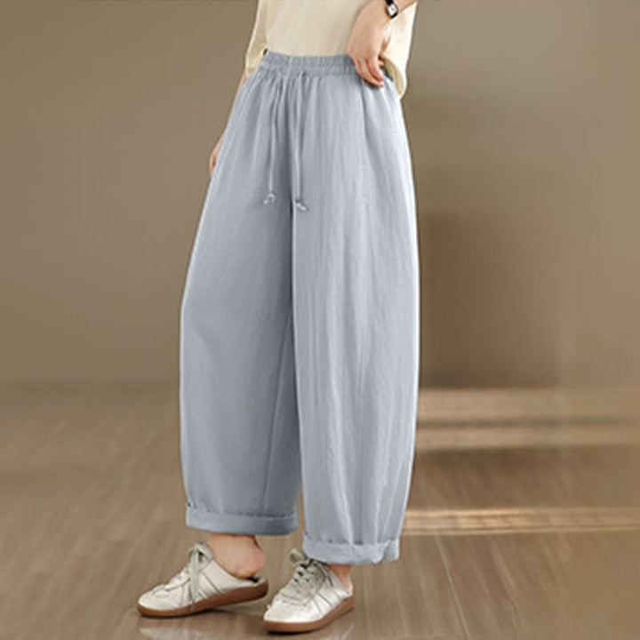 Buddha Stones Pantalon court uni décontracté d'été à cordon de serrage, pantalon à jambes larges pour femme avec poches - image 18